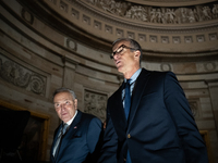 Senate Majority Leader John Thuns (R-SD) right and Minority Leader Chuck Schumer (D-NY) participate in a procession of Senators to the House...