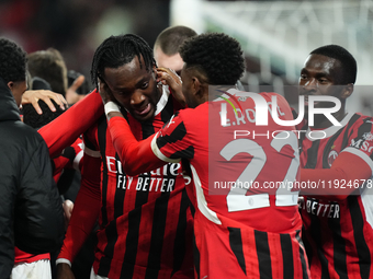 Tammy Abraham centre-forward of AC Milan and England celebrates after scoring his sides first goal during the EA SPORTS FC SUPERCUP 24/25 fi...