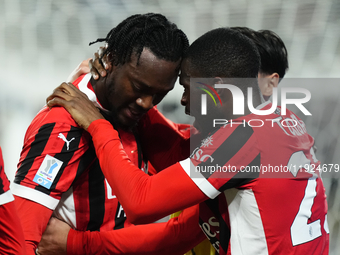 Tammy Abraham centre-forward of AC Milan and England celebrates after scoring his sides first goal during the EA SPORTS FC SUPERCUP 24/25 fi...