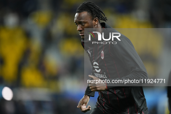 Tammy Abraham centre-forward of AC Milan and England during the warm-up before the EA SPORTS FC SUPERCUP 24/25 final match between FC Intern...