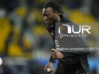 Tammy Abraham centre-forward of AC Milan and England during the warm-up before the EA SPORTS FC SUPERCUP 24/25 final match between FC Intern...