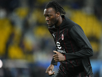 Tammy Abraham centre-forward of AC Milan and England during the warm-up before the EA SPORTS FC SUPERCUP 24/25 final match between FC Intern...