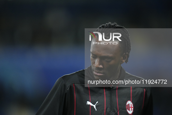 Tammy Abraham centre-forward of AC Milan and England during the warm-up before the EA SPORTS FC SUPERCUP 24/25 final match between FC Intern...