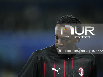 Tammy Abraham centre-forward of AC Milan and England during the warm-up before the EA SPORTS FC SUPERCUP 24/25 final match between FC Intern...