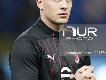 Luka Jovic centre-forward of AC Milan and Serbia during the warm-up before the EA SPORTS FC SUPERCUP 24/25 final match between FC Internazio...