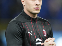 Luka Jovic centre-forward of AC Milan and Serbia during the warm-up before the EA SPORTS FC SUPERCUP 24/25 final match between FC Internazio...