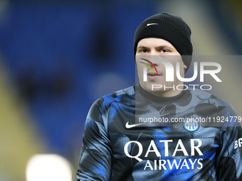 Nicolo Barella central midfield of Internazionale and Italy  during the warm-up before the EA SPORTS FC SUPERCUP 24/25 final match between F...