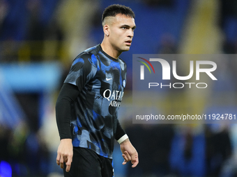 Lautaro Martinez centre-forward of Internazionale and Argentina during the warm-up before the EA SPORTS FC SUPERCUP 24/25 final match betwee...