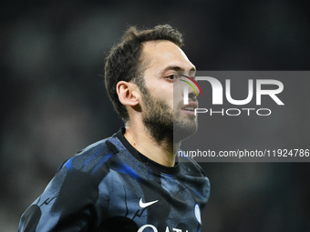 Hakan Çalhanoglu defensive midfield of Internazionale and Turkiye during the warm-up before the EA SPORTS FC SUPERCUP 24/25 final match betw...