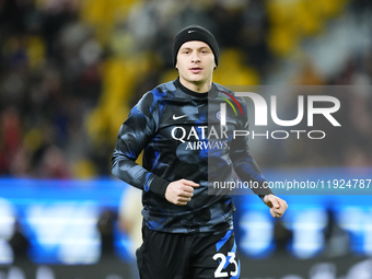 Nicolo Barella central midfield of Internazionale and Italy during the warm-up before the EA SPORTS FC SUPERCUP 24/25 final match between FC...