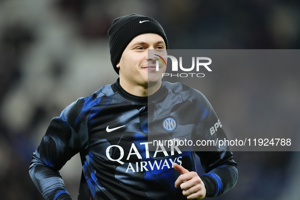 Nicolo Barella central midfield of Internazionale and Italy during the warm-up before the EA SPORTS FC SUPERCUP 24/25 final match between FC...