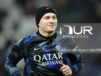 Nicolo Barella central midfield of Internazionale and Italy during the warm-up before the EA SPORTS FC SUPERCUP 24/25 final match between FC...