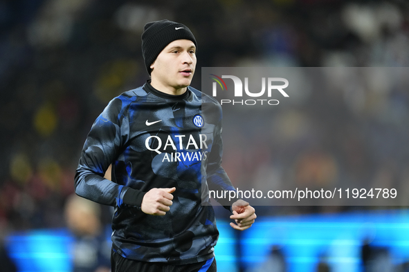 Nicolo Barella central midfield of Internazionale and Italy during the warm-up before the EA SPORTS FC SUPERCUP 24/25 final match between FC...