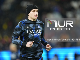 Nicolo Barella central midfield of Internazionale and Italy during the warm-up before the EA SPORTS FC SUPERCUP 24/25 final match between FC...