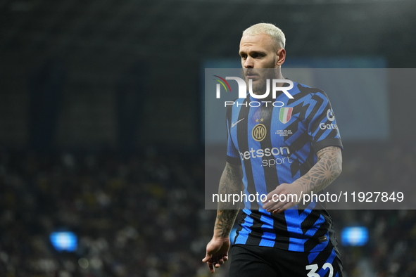 Federico Dimarco left-back of Internazionale and Italy during the EA SPORTS FC SUPERCUP 24/25 final match between FC Internazionale and AC M...