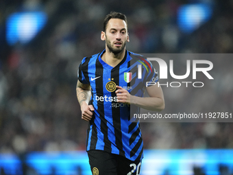 Hakan Çalhanoglu defensive midfield of Internazionale and Turkiye during the EA SPORTS FC SUPERCUP 24/25 final match between FC Internaziona...