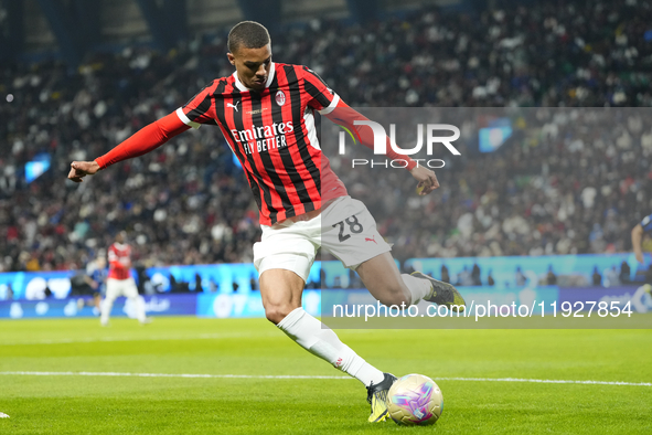 Malick Thiaw centre-back of AC Milan and Germany during the EA SPORTS FC SUPERCUP 24/25 final match between FC Internazionale and AC Milan a...