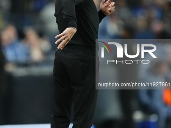 Sergio Conceiçao head coach of AC Milan reacts during the EA SPORTS FC SUPERCUP 24/25 final match between FC Internazionale and AC Milan at...