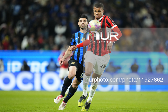 Malick Thiaw centre-back of AC Milan and Germany during the EA SPORTS FC SUPERCUP 24/25 final match between FC Internazionale and AC Milan a...