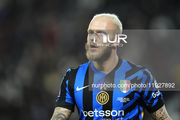 Federico Dimarco left-back of Internazionale and Italy during the EA SPORTS FC SUPERCUP 24/25 final match between FC Internazionale and AC M...