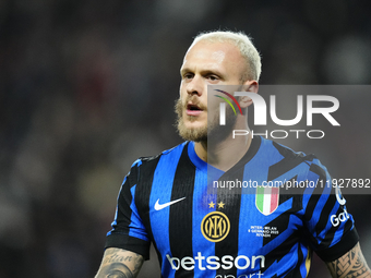 Federico Dimarco left-back of Internazionale and Italy during the EA SPORTS FC SUPERCUP 24/25 final match between FC Internazionale and AC M...