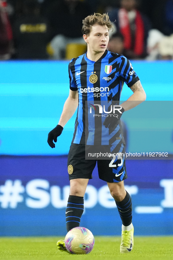 Nicolo Barella central midfield of Internazionale and Italy during the EA SPORTS FC SUPERCUP 24/25 final match between FC Internazionale and...