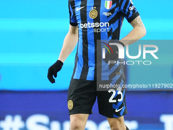 Nicolo Barella central midfield of Internazionale and Italy during the EA SPORTS FC SUPERCUP 24/25 final match between FC Internazionale and...