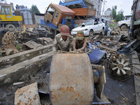 SUDHIR KUMAR PATEL, 28 yrs old, migrated from India along with his friend shifting heavy duty roller's to cut with Oxygen Acetylene Gas as S...