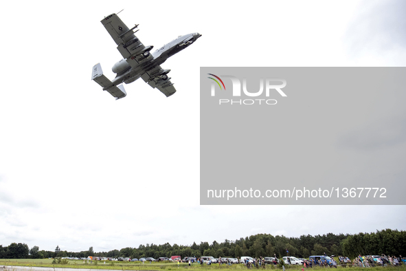 An U.S. Air Force A-10 Thunderbolt takes part in a joint training on a highway near Anije, Western Estonia on Aug. 1, 2016.