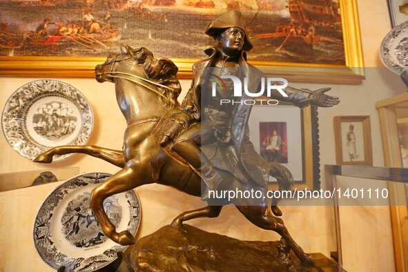 A sculpture of Napoleon designed and made by Jasques Fieuw is seen at the house of Jasques Fieuw and his wife Pauline in Brussels, Belgium,...