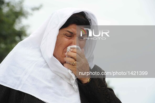 A woman cries for the death of the late president of Uzbekistan Islam Karimov in Samarkand, Uzbekistan, on Sept. 3, 2016. The funeral of the...