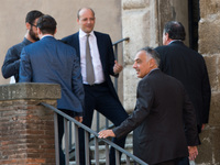 The mayor of Rome Virginia Raggi receives the A.S. Roma's president James Pallotta on september 14, 2016 (