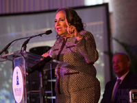 Ms. Cathy Hughes speaks in the Blackburn Center Ballroom on the campus of Howard University in  Washington, DC, USA, on 25 October 2016, dur...