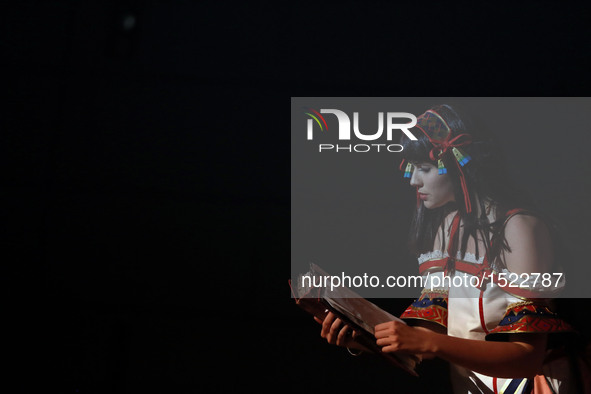 A cosplayer performs during the finale of the German Cosplay Championship in Frankfurt, Germany, on Oct. 23, 2016. The finale of the 10th Ge...