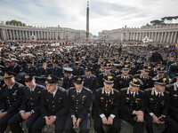 Pope Francis holds a special Jubilee of Arm Forces and Police as part of ongoing celebrations of the Year of Mercy in St. Peter's Square in...