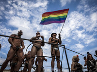 Members and supporters of Lesbian, Gay, Bisexual and Transgender (LGBT) communities take part in the 22nd annual Gay Pride Parade in Rome, I...