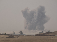 Airforce strikes at nerawan village, on October 26, 2016.  Peshmerga forses continue to expand the front line between the Bashiqa mountain a...