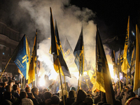 About 5 thous. of soldiers of Azov and Right Sector battalions, volunteers of the Azov Civil Corps and activists march through the downtown...