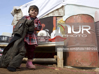 Yazidi IDPs on Mount Sinjar. Fleeing Shingal city when Daesh (Islamic State) attacked in August 2014 the internally displaced persons have b...