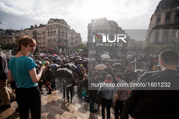 Illustration picture shows an Orlando commemoration in Brussels on June 14, 2016, in solidarity with the victims of the Orlando mass shootin...