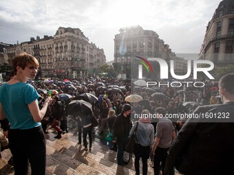 Illustration picture shows an Orlando commemoration in Brussels on June 14, 2016, in solidarity with the victims of the Orlando mass shootin...