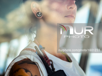 A portrait of Anabel Montes Mier (29, from Spain), SOS Méditerranée Deputy Search And Rescue Coordinator on board the Aquarius on Sep 8th 20...