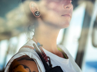 A portrait of Anabel Montes Mier (29, from Spain), SOS Méditerranée Deputy Search And Rescue Coordinator on board the Aquarius on Sep 8th 20...