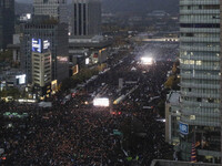 About Million protesters shout slogans during a anti-President protest near President Blue House in Seoul, South Korea, on 12 November 2016....