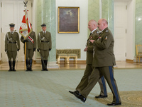 General Jaroslaw Mika (R) replacing General Miroslaw Rozanski (L) for the position of General Commander of the Armed Forces of the Republic...