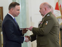 President of Poland, Andrzej Duda (R) has appointed General Jaroslaw Mika (R) as the General Commander of the Armed Forces of the Republic o...