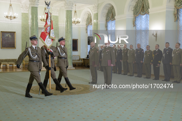 General Jaroslaw Mika (R) replacing General Miroslaw Rozanski (L) for the position of General Commander of the Armed Forces of the Republic...