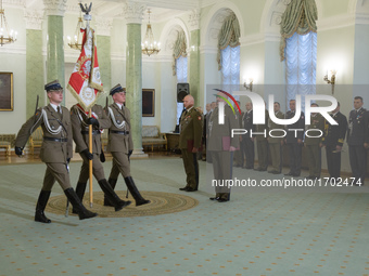 General Jaroslaw Mika (R) replacing General Miroslaw Rozanski (L) for the position of General Commander of the Armed Forces of the Republic...