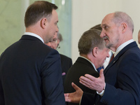 President of Poland Andrzej Duda (L) and Polish minister of national defence, Antoni Macierewicz (R) in Warsaw, Poland on 8 February 2017 (