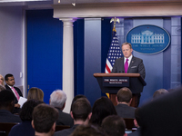  On Thursday, March 9, White House Press Secretary Sean Spicer, gives the briefing in the James S. Brady Press Briefing Room of the White Ho...